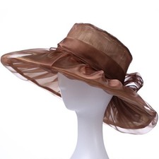 Women Wide Brim Sun Hat Kentucky Derby Noble Church Wedding Cap Ladies Tea Party