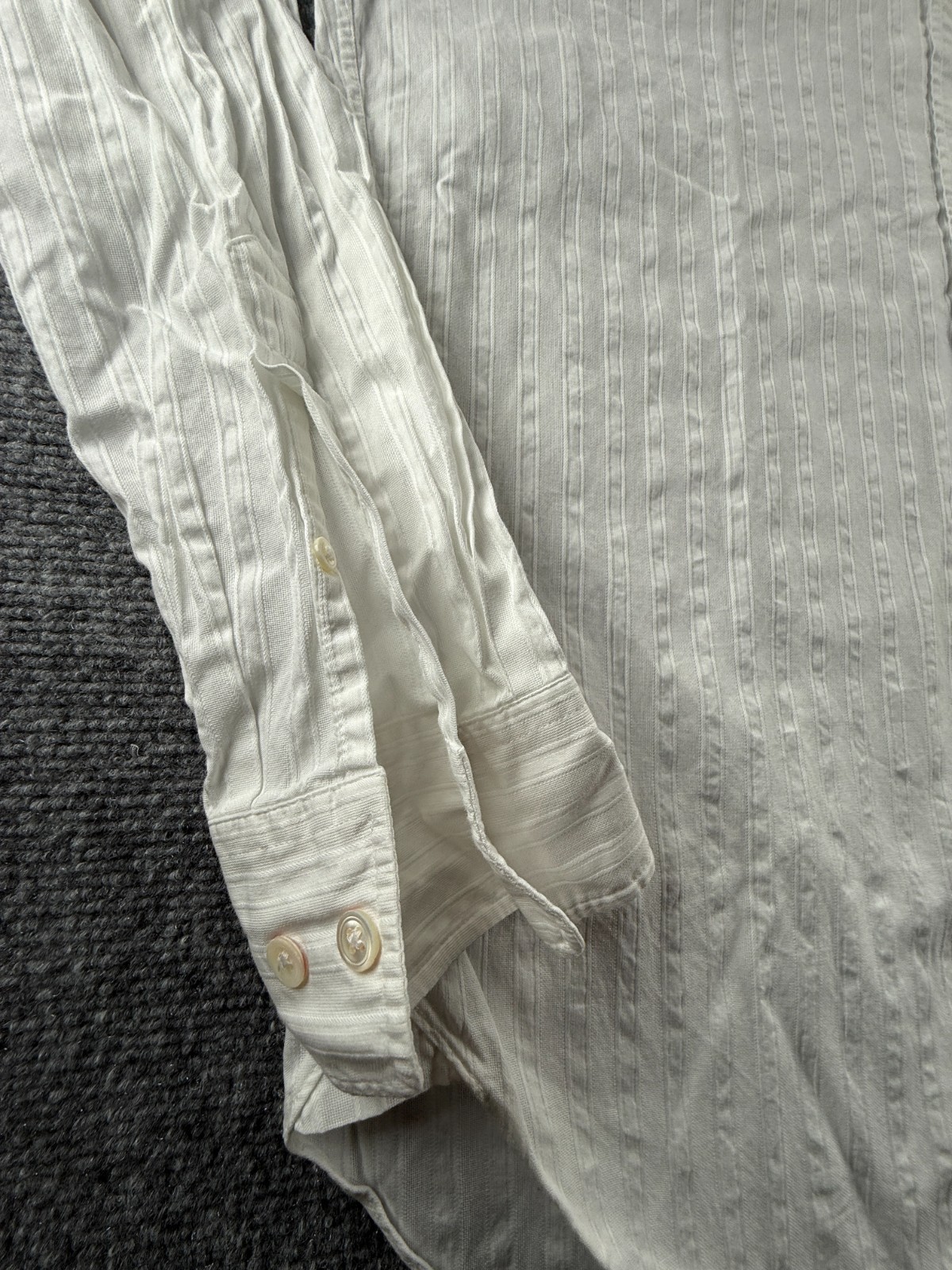 Faconnable Cotton Large Button-Down Striped White… - image 8