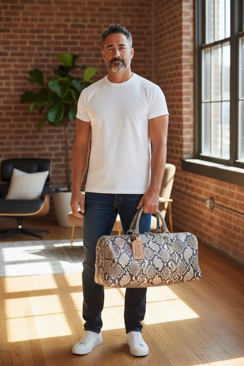 Hand Made Python Duffle Bag - image 6