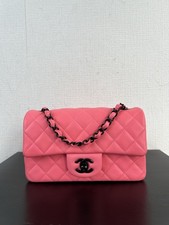 Chanel Lambskin Classic Flap Chain Shoulder Bag Pink