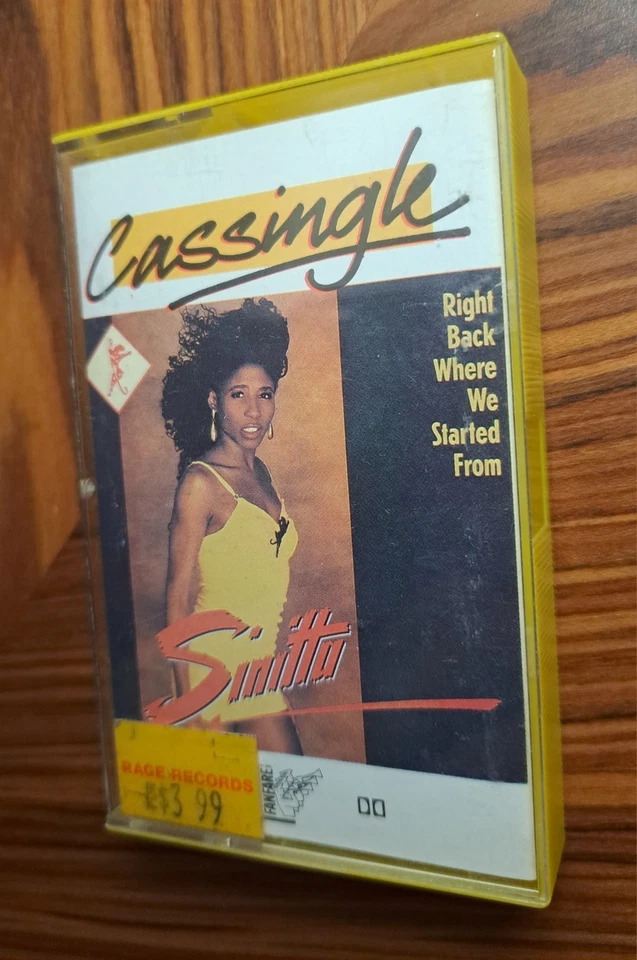 Sinitta Right Back Where We Started From Cassette Single 1989 Oz Pressing  - Image 2 of 4
