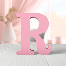 6 Inch Pink Wood Letters Unfinished Wood Letters for Wall Decor Decorative Stand