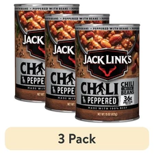 (3 Pack) Jack Link's Peppered Chili with Beans - 15 oz Cans, 36g Protein