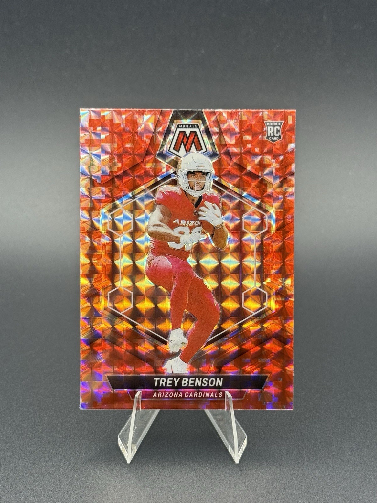 2024 Panini Mosaic - Rookies Trey Benson #360 Red Camo Mosaic Prizm (RC)