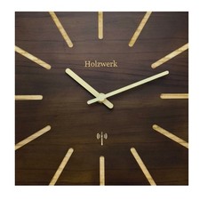 Holzwerk HERZBERG (FUNK) Holz Wanduhr, moderne 25 cm Ø Designer Funkwanduhr