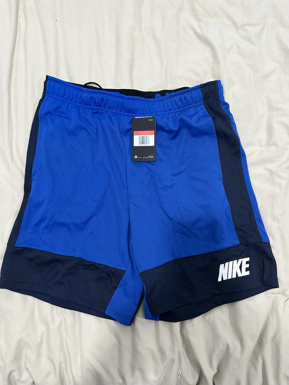 Nike Men's Fly MC Training Shorts 5.0 Blue White Black DJ0285-480 Size Large