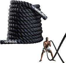 Battle Ropes 1.5 inch 30 ft - Polyester Workout Rope Heavy for Home Body Workout