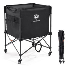 Rolling Ball Storage Cart Lockable Wheels, 33x22.8in/45x25in Collapsible Gara...