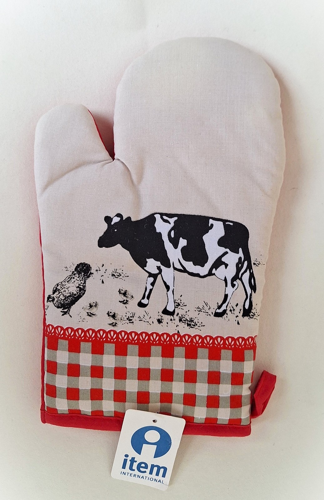 Gant de cuisine figurine vache pour une ambiance de ferme