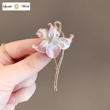 Beautiful Pink  Water Lily Flower Brooch  for Women Fashion Pin Elegant Brooch