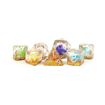 Metallic Dice Games Poly Set Dinosaur w/Silver (7) (US IMPORT)