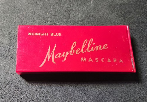 1970s Maybelline Cake Mascara NO Brush Slide Case VTG Advertising Midnight Blue 