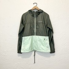 Columbia Windbreaker Jacket Green Full Zip womens Small S