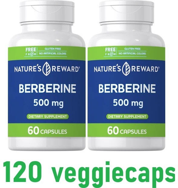 BERBERINA HCL 500mg 2x60 veggiecaps buena absorcion, Obesidad Diabetes envio 24