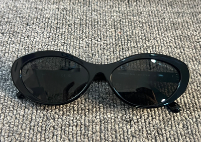 CHANEL 5416 Oval Sunglasses For Women Fashion Black Acetate & Gray