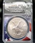 2021 (S) Type 2 American Silver Eagle, Supplemental Issue - ANACS MS70 !!