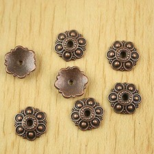 30pcs 14mm Copper-tone Flower Charms Findings H1380