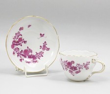 Meissen Kaffeetasse 2-tlg. 1.Wahl - Reiche alte indische Purpurmalerei 486410