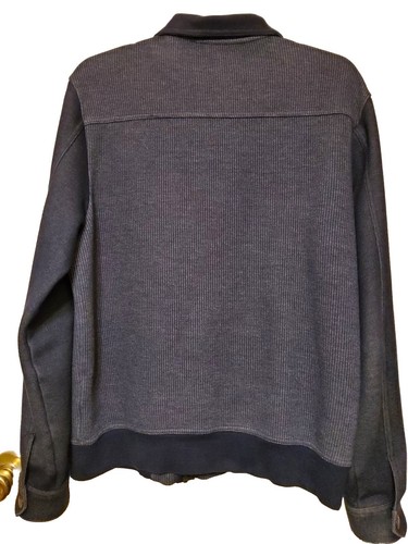 Marc Anthony Blue Ribbed Full Full Zip Pocketed Long Sleeve Sweater Jacket. sz M - Picture 5 of 5