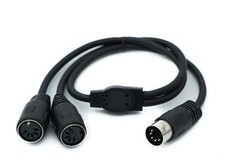 Cavo DIN Y 50 cm 5 poli maschio a 2x femmina stereo adattatore MIDI nero