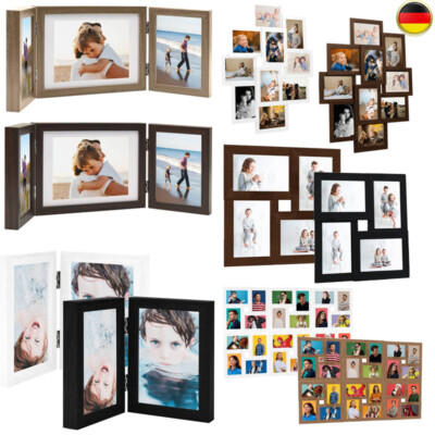 Bilderrahmen Collage Dreifach Zweifach MDF Fotos Objektrahmen Fotorahmen