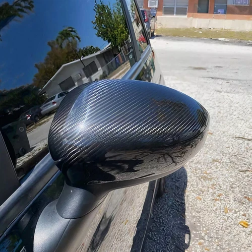Carbon Fiber Clip-on Rearview Side Wing Mirror Cover Cap For Fiat 500 2012-2019 - Bild 2 von 7