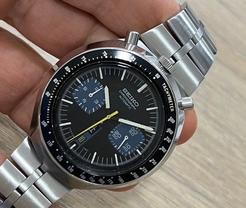 SEIKO BULL HEAD 0040 CHRONOGRAPH AUTOMATIK STAHL VINTAGE ARMBANDUHR FÜR HERREN
