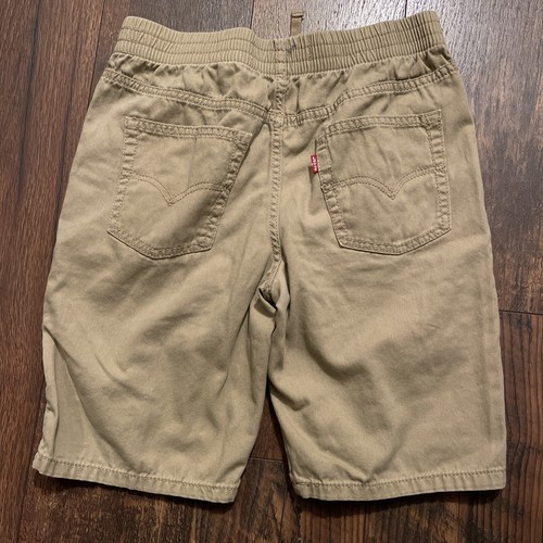 Levi’s Boys Size Large 12-13 Tan Khaki Slim Fit Drawstring Elastic Waist Shorts - Picture 7 of 7