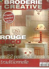 BRODERIE CREATIVE N°25 ROUGE DECO : RONDE DES BISCUITS - COUSSIN - SALON...