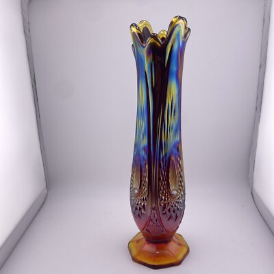 Indiana Heirloom Amberina Sunset Red Iridescent Carnival Glass