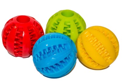 2  Dog Toy Ball Teeth Cleaning Fetch Treats For Small Dogs (4 Piece Set)