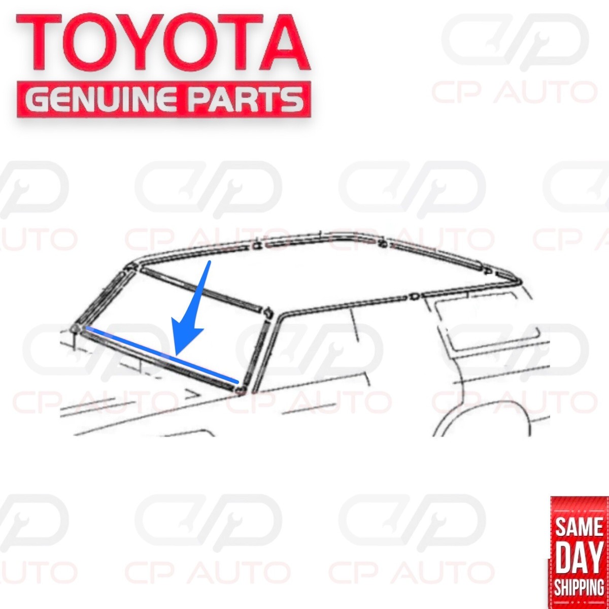 88 - 90 TOYOTA LAND CRUISER FJ62 FRONT BOTTOM CHROME WINDSHIELD