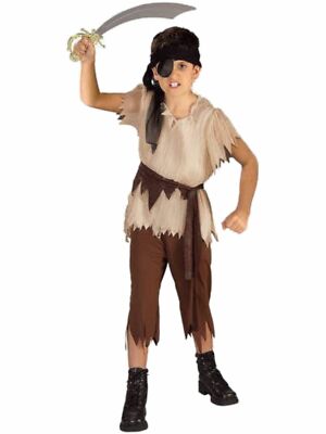 Boys Brown Buccaneer Pirate Raider Marauder Halloween Costume