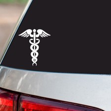 EMT MFR Medic Star of Life Sticker Caduceus S8 all chrome  regular vinyl colors