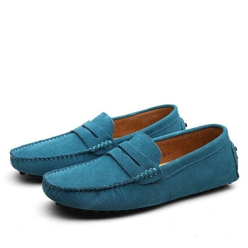 Men Driving Casual Boat Shoes Suede Leather Shoes Moccasin Slip On Loafers New - Picture 10 of 19