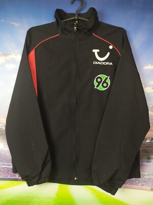 Hannover 96 Training Jacket With Zipped Black Diadora Polyester Mens Size S 