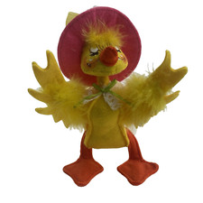 Annalee Easter 6  2015 Fancy Girl Ducky Spring Decor Posable Yellow Duck NWT