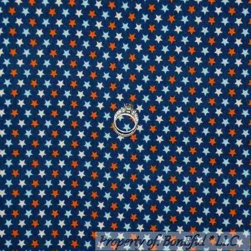BonEful Fabric FQ Flannel Cotton Quilt Red White Blue Tiny STAR America*n Stripe - Picture 11 of 12