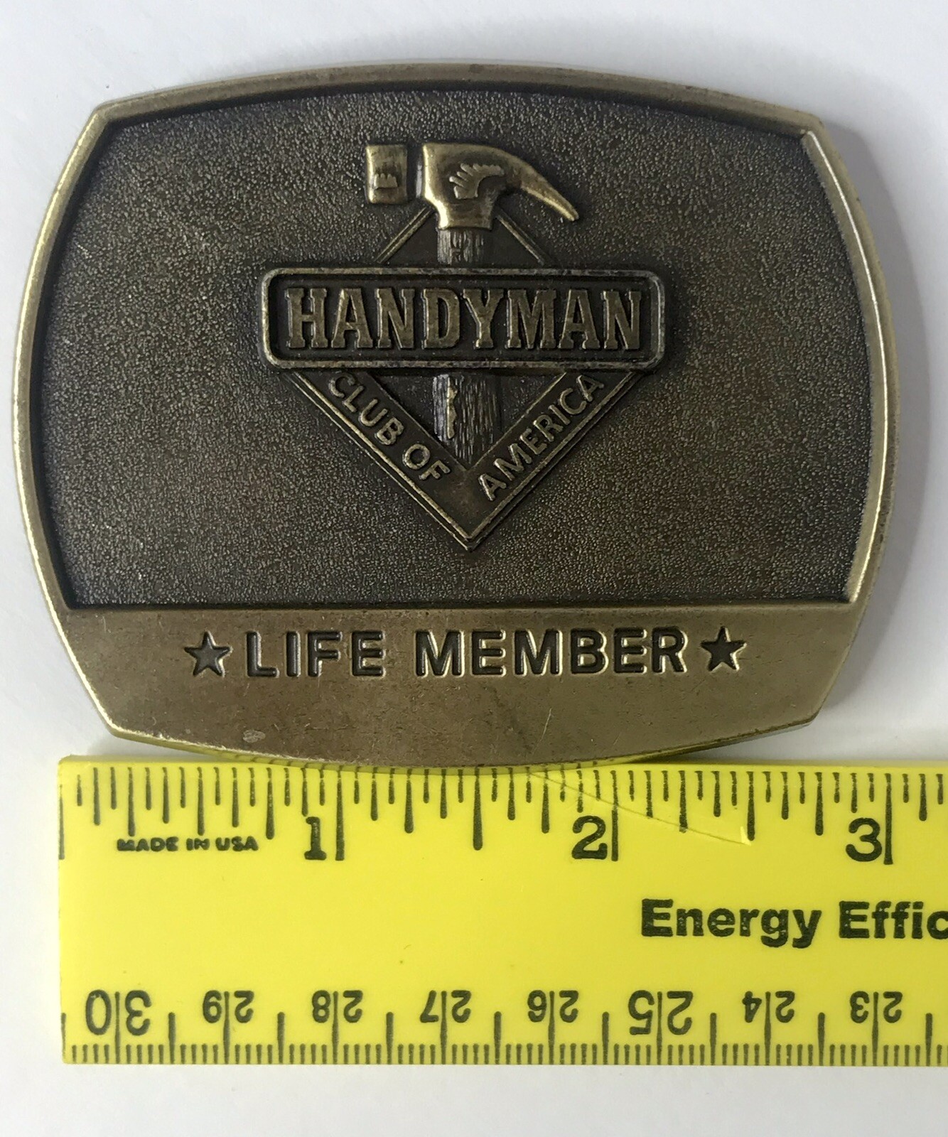 Vintage Brass Belt Buckle Handy Man Club Of Ameri… - image 4