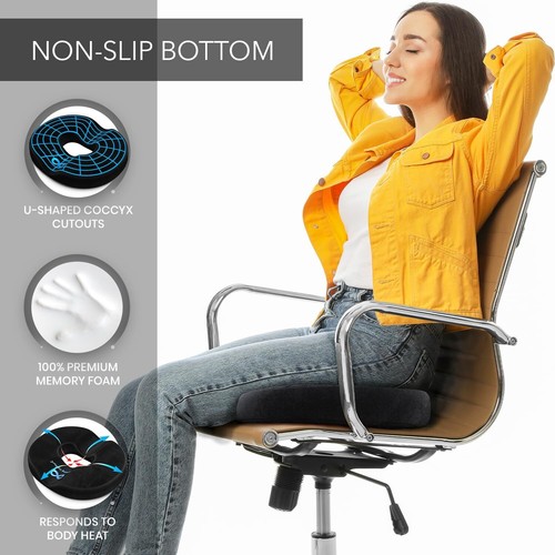 Sitzkissen Orthopädisches Steißbeinkissen Hämorrhoiden Memory Schaum Stuhlkissen - Bild 8 von 12