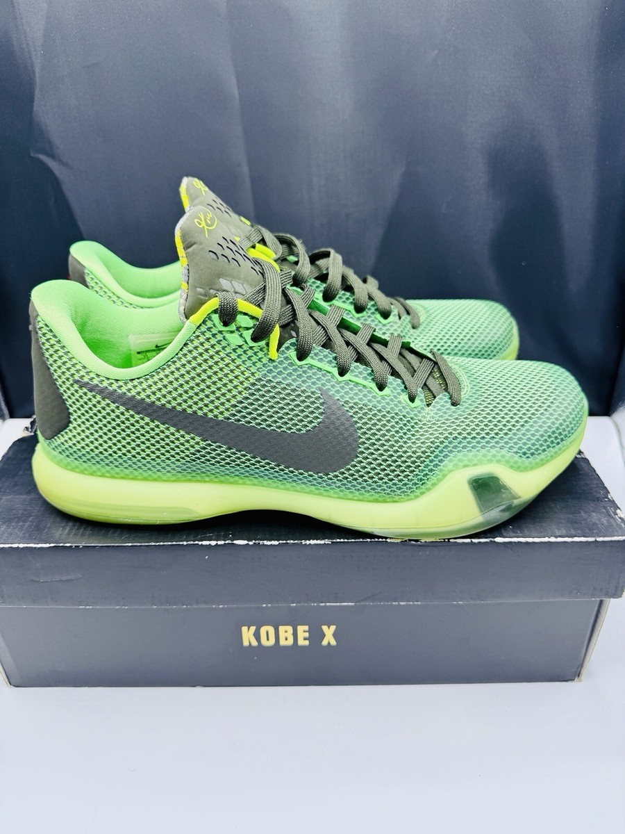2015 Nike Kobe 10 X Vino Men's Size 11 Poison Green Volt 705317