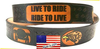 Belt Live to Ride*Ride to Live Eagles Motorcycle Black 