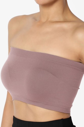 TheMogan Seamless Bandeau Bra Top Strapless Nylon/Spandex Stretch Bralette - Picture 51 of 119