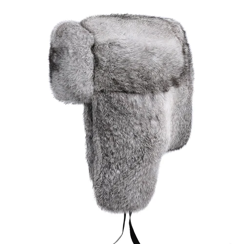 Sombrero de trampero de piel de conejo real para hombre invierno ruso Ushanka sombrero de aviador oreja - Imagen 11 de 24