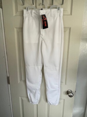 All Star Adult Baseball Pants Size SM, White, Long, Belt Loop, Snap Closure