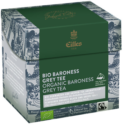 EILLES TEE Tea Diamond BIO BARONESS GREY TEA Blatt im Pyramidenbeutel, 20er Box