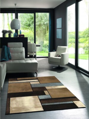 Eleganter Wohnzimmerteppich mit Design in beige