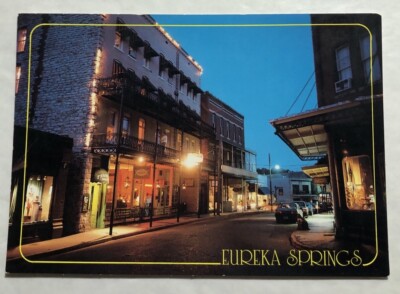 Evening On Spring St. Eureka Springs, Arkansas Postcard (B1)