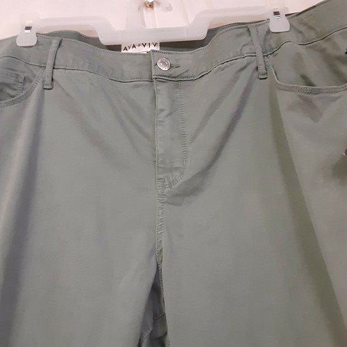 Ava & Viv Womens' Skinny Mid-Rise Comfort Waist Jeans 26W R Green - Picture 2 of 5
