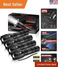 Victoper 4-Pack Ultra-Bright LED Tactical Flashlights - Perfect for Adventurers